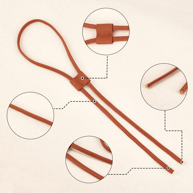 WADORN 2 Pieces 2 Colours PU Leather Drawstring for Bucket