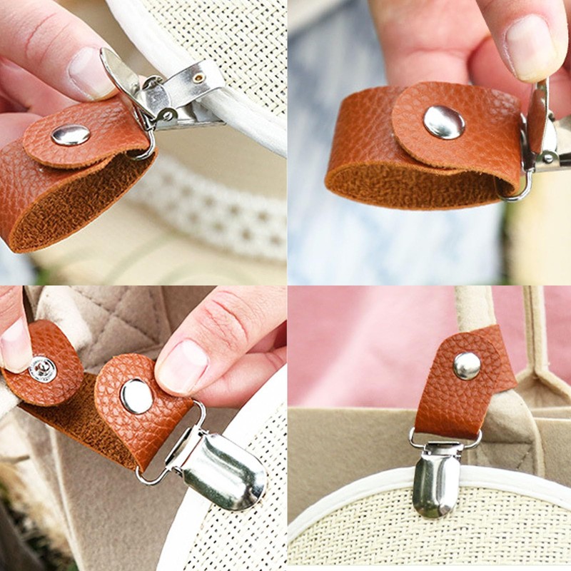 4 Pack Travel Hat Clip, Leather Hat Clips Hands-Free Hat
