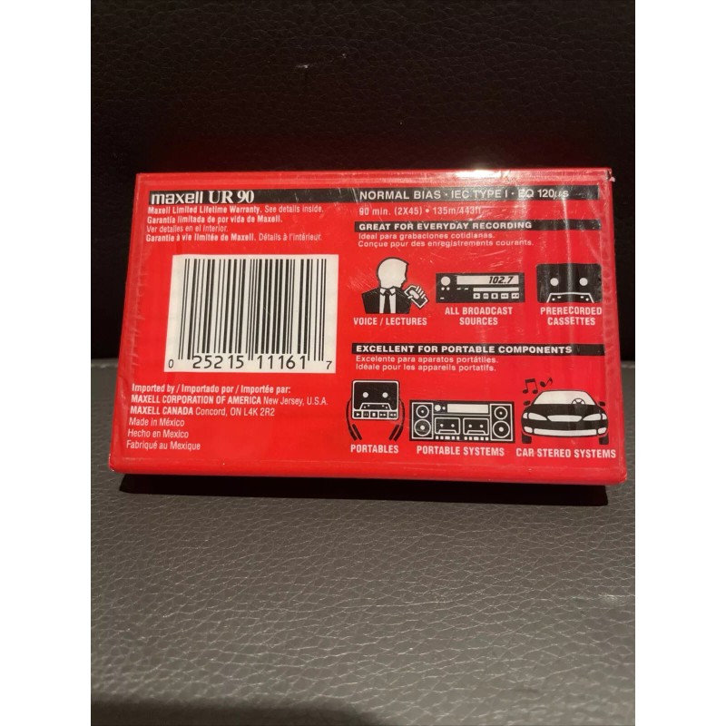 Maxell UR 90 Normal 90 Minutes Audio Cassette Tape NEW