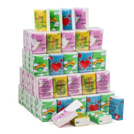 HAIFOTRVA 200Pcs Bible Tissues Travel Size Bulk,3 Ply Mini Pocket Tissues Travel Packs Bulk with Bible Verse 2000 Sheet Small Individual Christian Tissue for Church,Homeless Gifts,Wedding(Mixed Color)