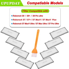 Pack of 8 filter accessories for Roborock S8 / S8+ / S8 Pro Ultra / S7 / S7 MaxV / S7 MaxV Plus / S7 MaxV Ultra / S7 Pro Ultra / S7 Max Ultra