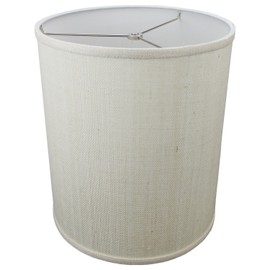 FenchelShades.com 12" Top Diameter x 12" Bottom Diameter 14" Height Cylinder Drum Lampshade USA Made (Burlap Off White)