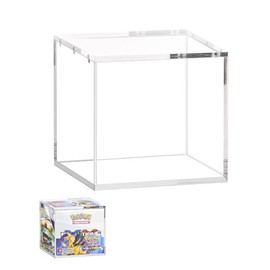 Acrylic Display Case Compatible with PKMN Booster Box Case 5mm Thick Stackable Booster Box Acrylic Case with Magnets Lid Clear Boxes for Display (6.1x3.5x5.3in)
