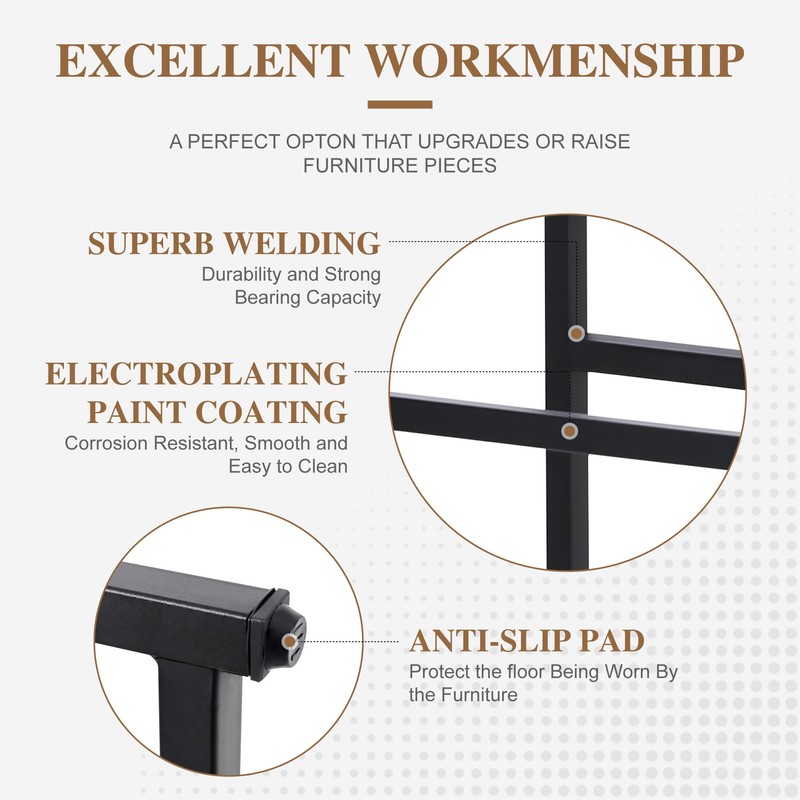 PHI VILLA Bar Stools Set of 3 - Thick Cushion