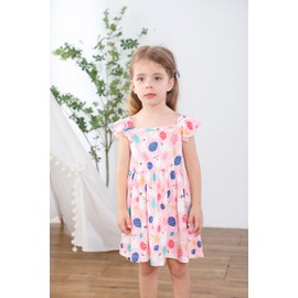Easter Dresses for Girls Sleeveless Clothes Toddler Flutter Sleeve Rabbit Sundress Summer Kids Pink Easter Bunny Dress 4t / 3-4 Years
