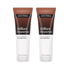 John Frieda Brilliant Brunette Color Vibrancy Champú, champú morena, 8.45 onzas líquidas, paquete de 2