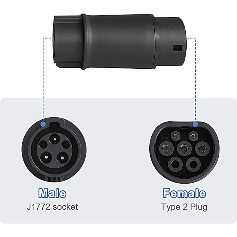 Type 1 to Type 2 EV Charging Adapter, Electric Vehicle