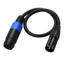 Halokny 50cm XLR to Speakon Speaker Cable Audio Adapter for DJ/PA Speaker 3 Pin Outdoor