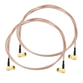 DMiotech 2 Pcs 35" SMA Male Right 90 Degree to SMA Male Right Angle Connector Cable,RG316 Coaxial Cable 50 Ohm Low Loss Antenna Extension Cable Adapter for Router Antenna GPS LAN Common