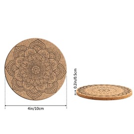 Soleebee Cork Coasters for Drinks, Reusable Cup Mat Round Cork Coasters Set for Home, Office, Bar, Restaurant - 4 Inches (Pack of 9)