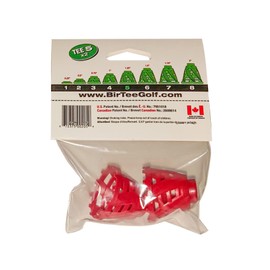 BirTee Golf Tees - PRO Speed Version with Enhanced Durability - Size #5 (1 1/4") Individual Size Pack - 2 Tees Per Pack. Indoor Golf Tees/Golf Simulator Tees/Winter Golf Tees (Red)