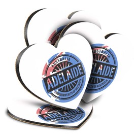Destination Vinyl ltd Great Coasters (Set of 4) Heart - Adelaide Australia Australian Flag Drink Glossy Coasters/Tabletop Protection for Any Table Type #6116