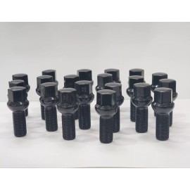 Unbranded 20x Black 14x1.5 Ball Seat Wheel Lug Bolts 28mm Shank Fit Mercedes Stock Wheels