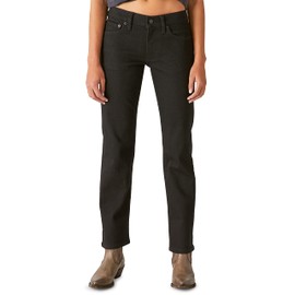 Lucky Brand Women's Mid Rise Sweet Straight Jeans, Clean Black, 29W x 30L