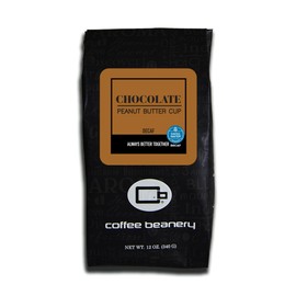 Chocolate Peanut Butter Cup Decaf Coffee by Coffee Beanery | 12oz Flavored Decaf Coffee Ground Medium Roast Coffee | 100% Specialty Arabica Coffee Ground | Gourmet Coffee | Flavored Fine Ground Coffee Medium Roast
