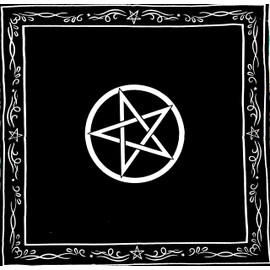 Altar Tarot Cloth Cards Divination Special Tablecloth Witchcraft Man Cave Room Bar Home Wall Decor Triple Goddess with Pentagram Tentacle Sun Card Table Tapestry Black (Pentacle, 26 x 26 Inches)