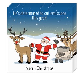 Twizler Lustige Weihnachtskarten, 6 Stück – Santa Emissions Design – 6 Stück Frohe Weihnachten Karten – Lustige Weihnachtskarten Multipack