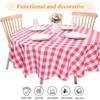 Kesfey Red Gingham Round Tablecloths Polyester 152cm Diameter,Checkered Tablecloth Spillproof