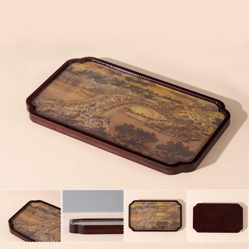 SILINE Gorgeous Small Serving Tray,Tea Tray,Jewelry Tray,Key Storage Tray -Yellow