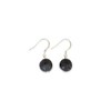 Lava Drop Earrings Natural Round 14mm 925 Silver, Sterling Silver