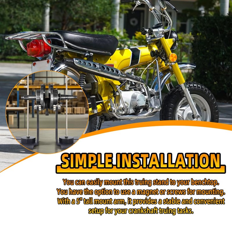 Motorcycle Moped Crank Crankshaft Truing Stand Runout Measurement Tool with