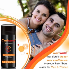 Carlxanz Hair Fibers for Thinning Hair Conceals Hair Loss & Bald Spot Advanced Electrostatic Bonding (25 Gram, White)