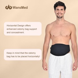WansMed Colostomy Bag Covers for Men and Women, Stealth Belt for Sports and Daily Life, Colostomy Supplies (Black, S)