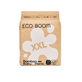 ECO BOOM Baby Bamboo Nappies (> 20 kg) - Environmentally Friendly Premium Organic Nappy Made of Plant-Based Materials, No Fragrances, Highly Absorbent (Size 6-17 Pieces)