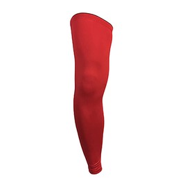 TopTie 1 PC Compression Full Leg Sleeves for Men and Women, Leg Sleeves for Sports, Running, Basketball, Shin Splints-Red(Pack of 1)-L