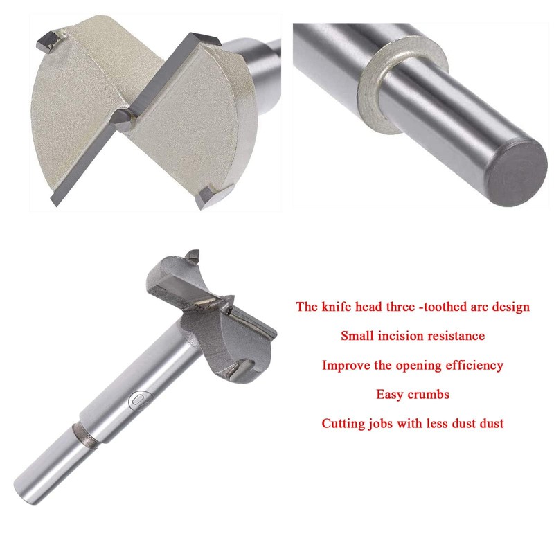 TOP-VIGOR 18mm Forstner Drill Bit, Tungsten Carbide Wood Auger Drill