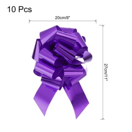 QUARKZMAN 10 Stück 8 Zoll Metallische Große Ziehschleife Geschenkverpackungsschleifenband für Hochzeitsauto-Körbe Präsentiert Weihnachtsschleife, Lila