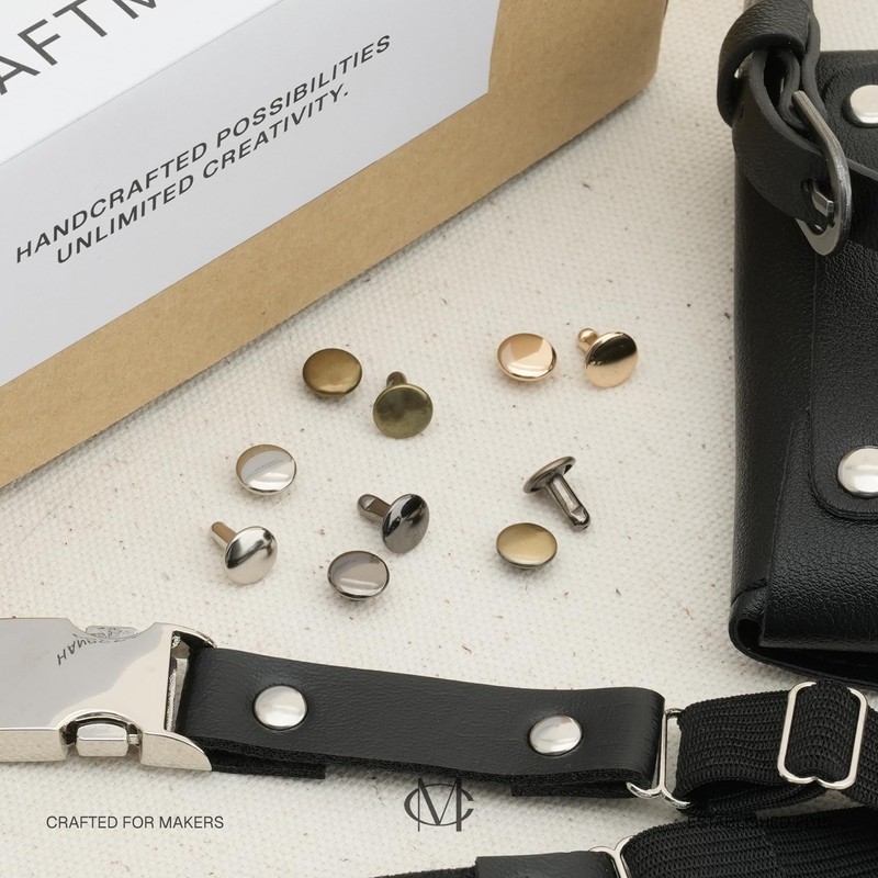 craftmemore 100 Pack 8 mm Doble Tapa Remaches Ronda remaches