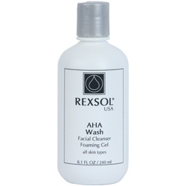 REXSOL AHA Wash Facial Cleanser Foaming Gel | With Vitamin E, Arnica extract, Ginsing Extract, St. John's Wort extract | Promotes freshness and comfort | Leaves skin clean & soft. (240 ml / 8.1 fl oz)