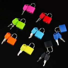 8 Pcs Luggage Locks with Keys, Locker Lock Small Luggage Padlocks, Suitcase Locks Metal Keyed Padlock for School Gym