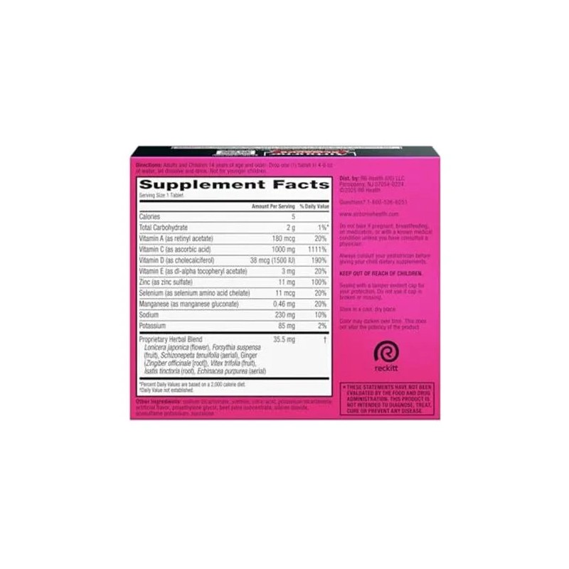 Airborne Vitamina C 1000mg Con Zinc Y Vitamina D 30