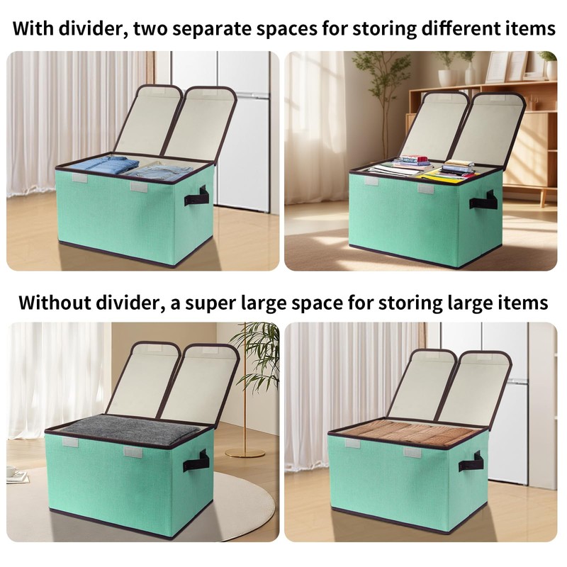 Tcbelosion Foldable Fabric Storage Box, 16.5 x 11.8 x 9.8