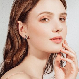 MEDWISE Owl Earrings for Girls 925 Sterling Silver Hoop Earrings Small Hoop Earrings Rose Gold Earrings for Women Jewellery Gifts for Girls Mum Women Christmas Gift