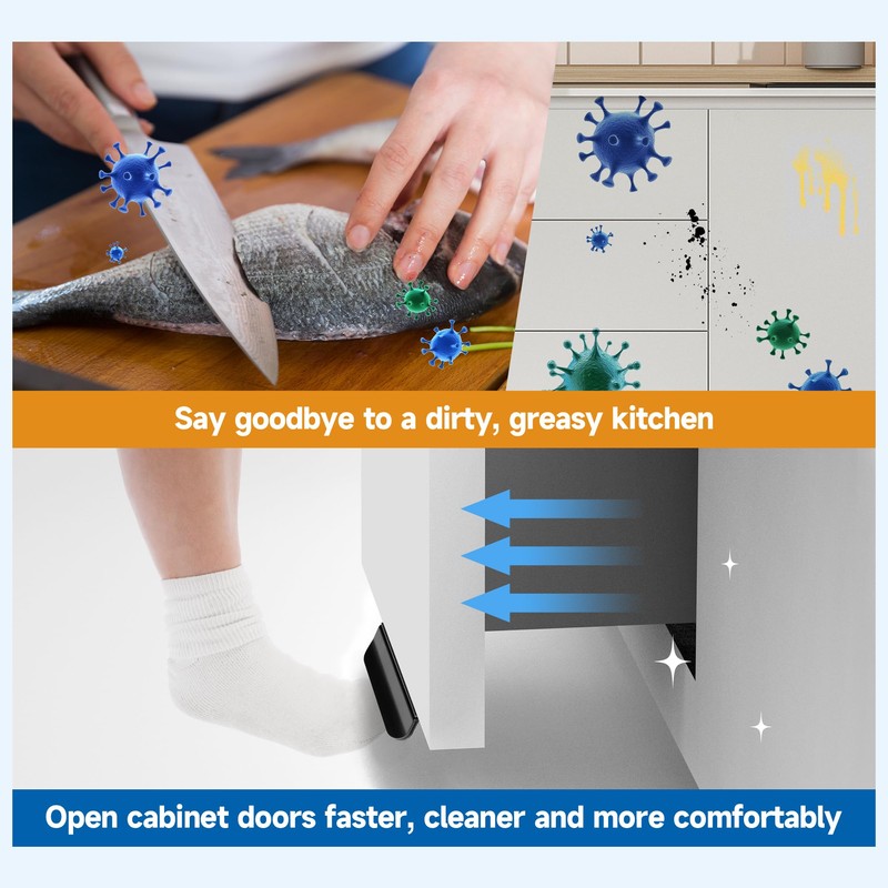 Joxodak Trash Cabinet Foot Pull - Hands-Free Door Solution for