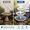 Solar Bird Bath Fountain for Outdoor Décor – 3-Tier Plastic