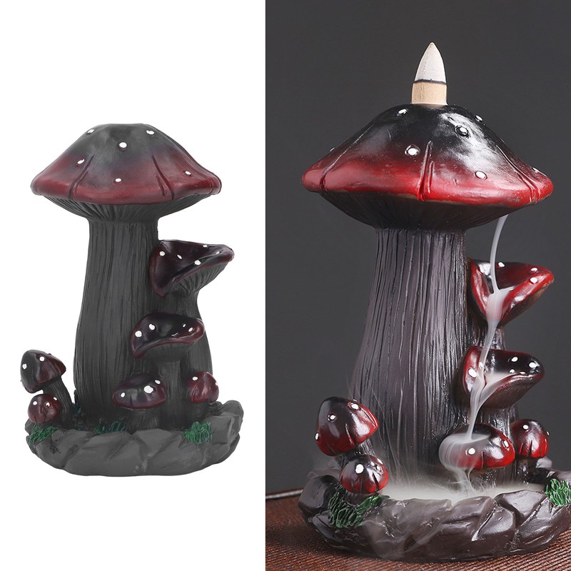 Mushroom Backflow Incense Burners Handcrafted Exquisite Details Resin Backflow Incense