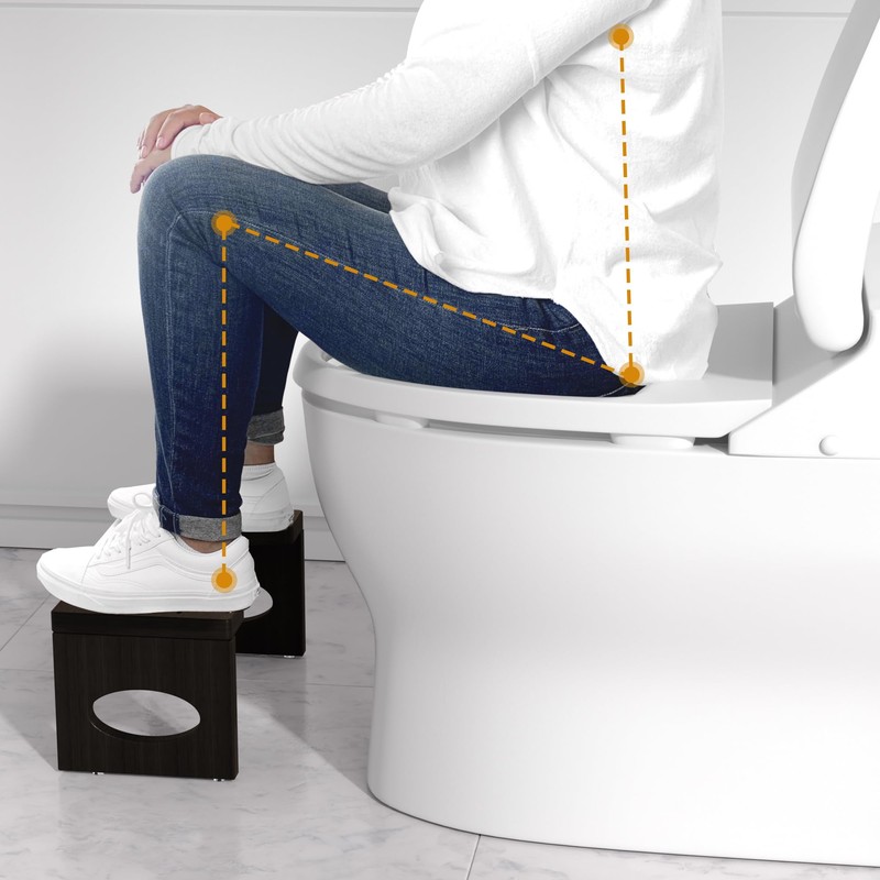 ROMGUAR CRAFT 7 Inch Bamboo Toilet Stool, Foldable Poop Stool,
