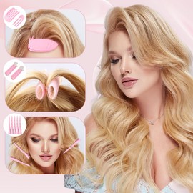 9 Pinza para Dar Volumen al Cabello, Kit de Pinza Voluminizadora para Cabello Mujer para Flequillo Esponjoso y Natural, Peine Moldeador 3 y 6 Dientes, pinzas para levantar raíz del cab (Rosa)