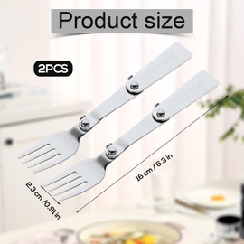 2pcs Forks Replacement for Thermos FUNTAINER Food Jar 16 Oz, Multifunctional Foldable Forks Replacement Portable Folding Forks Dishwasher Safe Metal Serving for Picnic School Travel Outdoor
