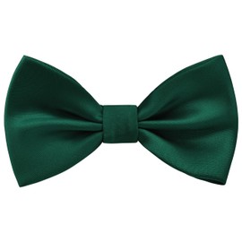 Branduce Dark Green Bow Ties for Boys Pre Tied Toddler Bow Tie Adjustable Silk Blend Kids Bowties for Wedding Party (BB12-29)
