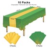 10 Packs Plastic Table Cloth Disposable and Satin Table Runner,