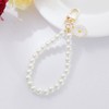 JIHUOO 3 Pcs Faux Pearl Keychain Flower Charm Keyring Hand