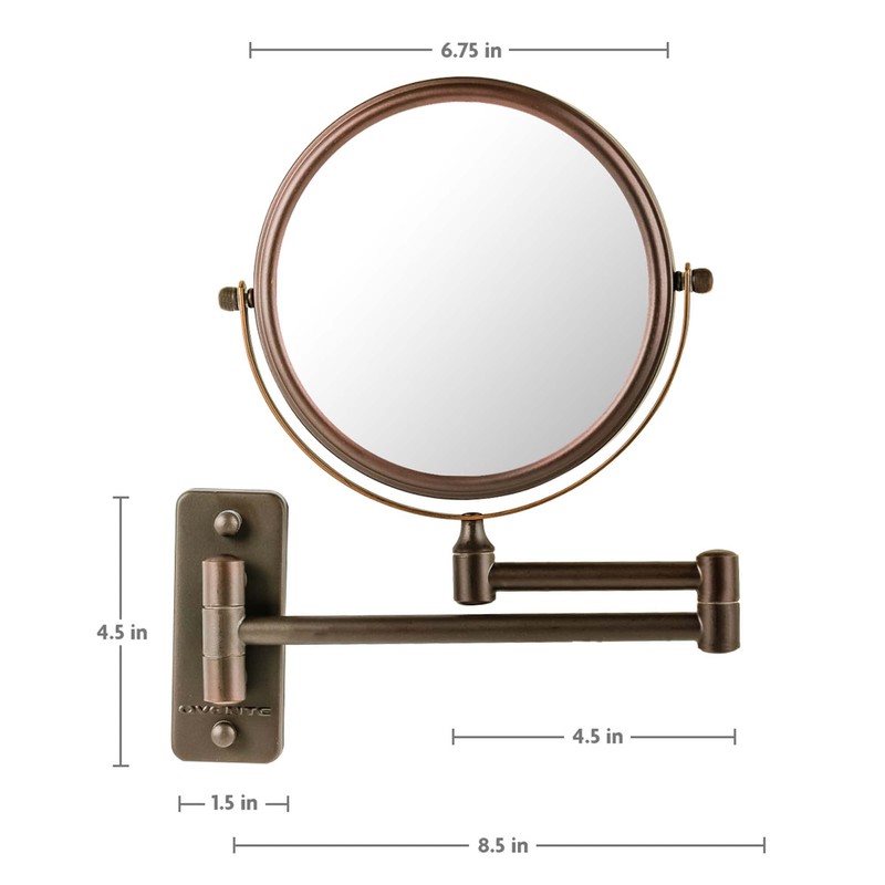 OVENTE 7" Wall Mounted Makeup Mirror with 1X/7X Magnification, Double