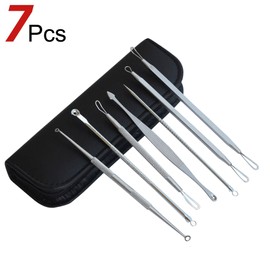 Acne Needle Black Remove Acne Pores Care Exclusive Kit Getting Remove Pores Angle Plugs texikkupinsetto High Precision Surgical Steel Antibacterial Stainless Steel Professional Set of 7 
