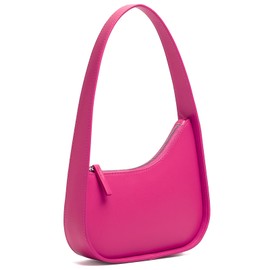 Shoulder Bags for Women, Underarm Bag, Vegan Leather Trendy Handbag Clutch Purse and Zipper Closure Tote Shoulder Purse (Fushia)