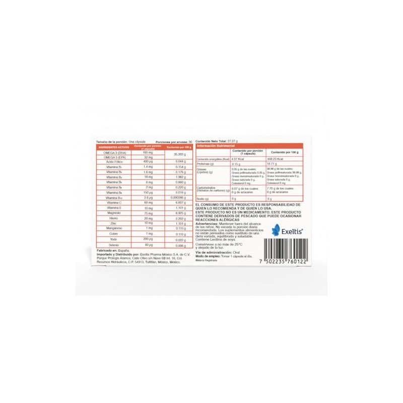 Transvital Suplemento Alimenticio a Base de Omega 3, Vitaminas y